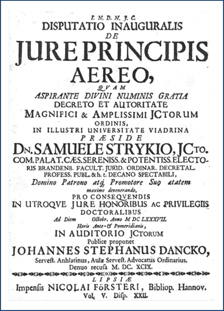 De Jure Principis Aereo - Titel